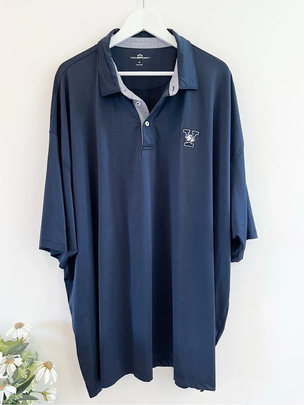 Men’s Yale University Navy Short Sleeve Polo Shirt Size 4X